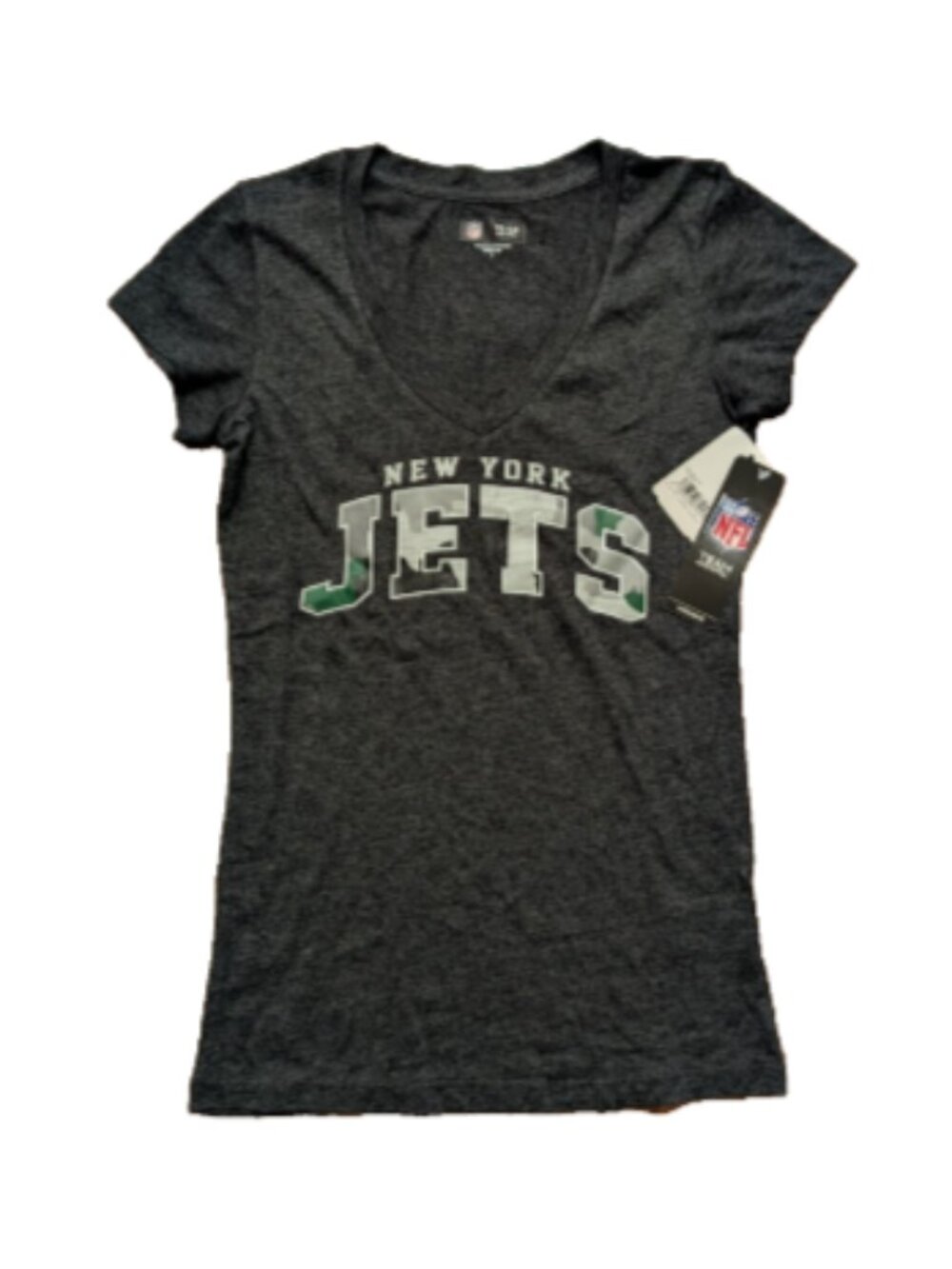 NFL Team Apparel New York Jets Long Sleeve Black Graphic T-Shirt Women’s Small